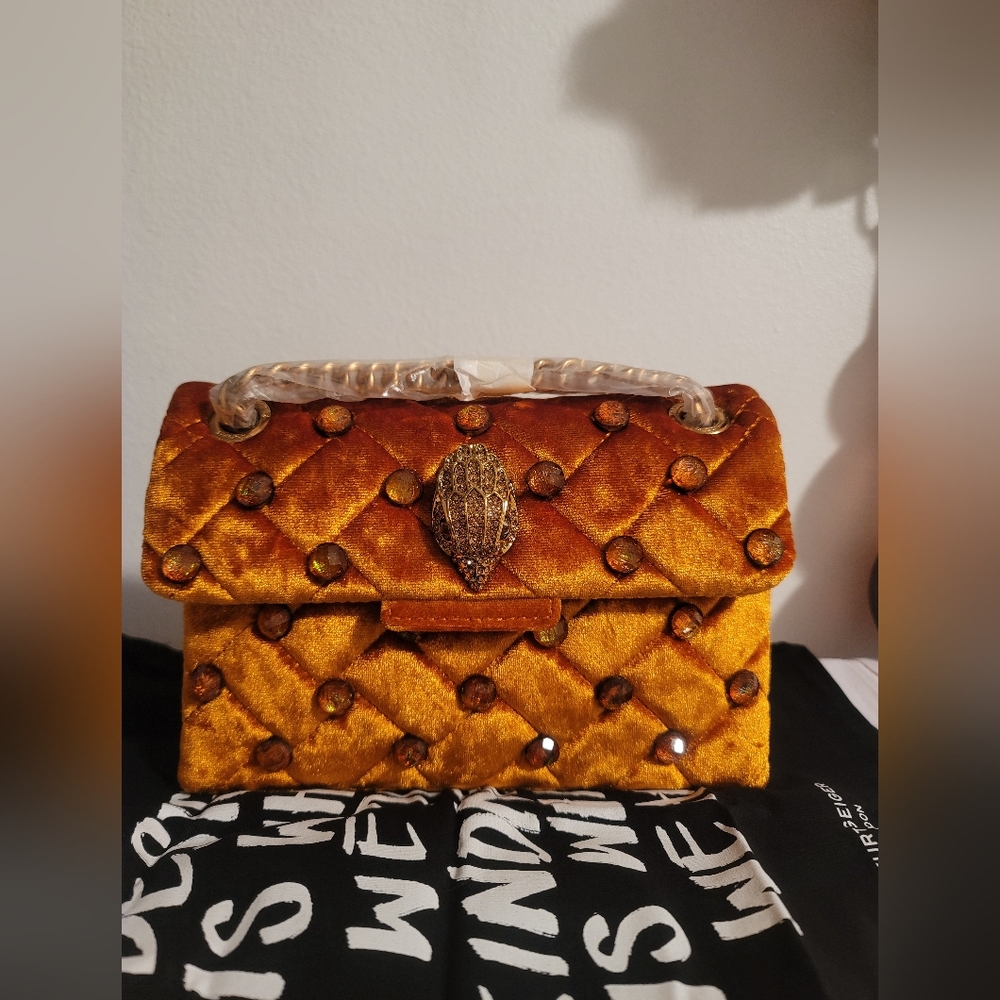 KURT GEIGER LONDON MINI VELVET KENSINGTON BAG